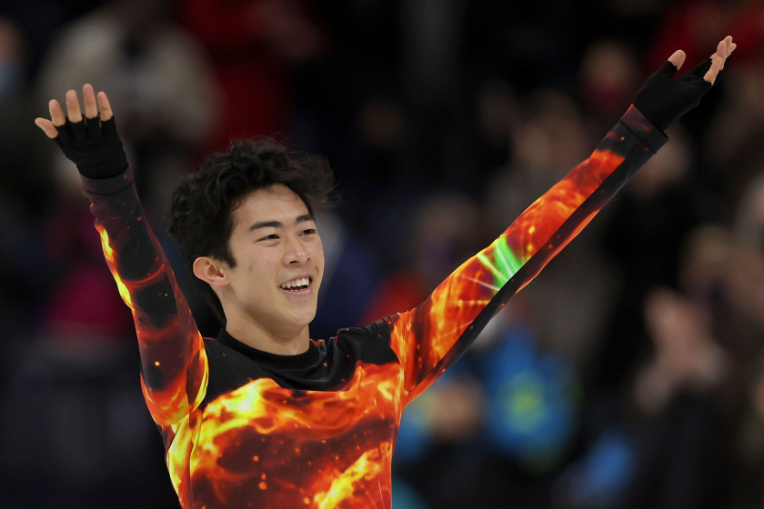 NASHVILLE, TENNESSEE - JANUARY 09: Nathan Chen skates in the men's Free Skate during the U.S. Figure Skating Championships.