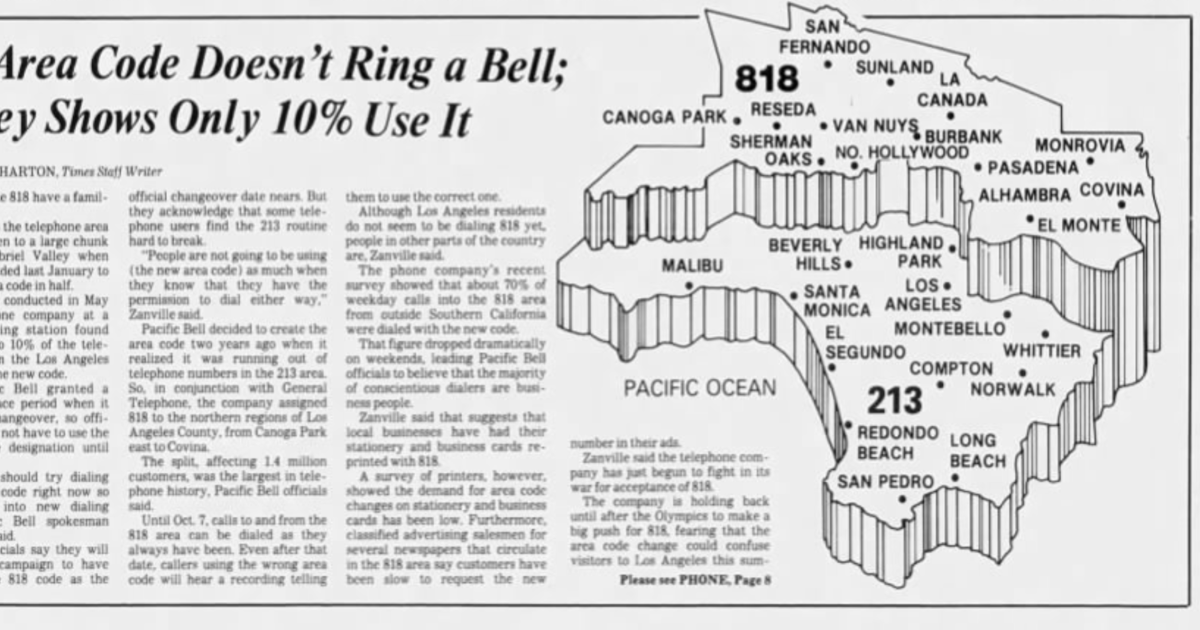 Why Southern California is obsessed with area codes - Los Angeles Times