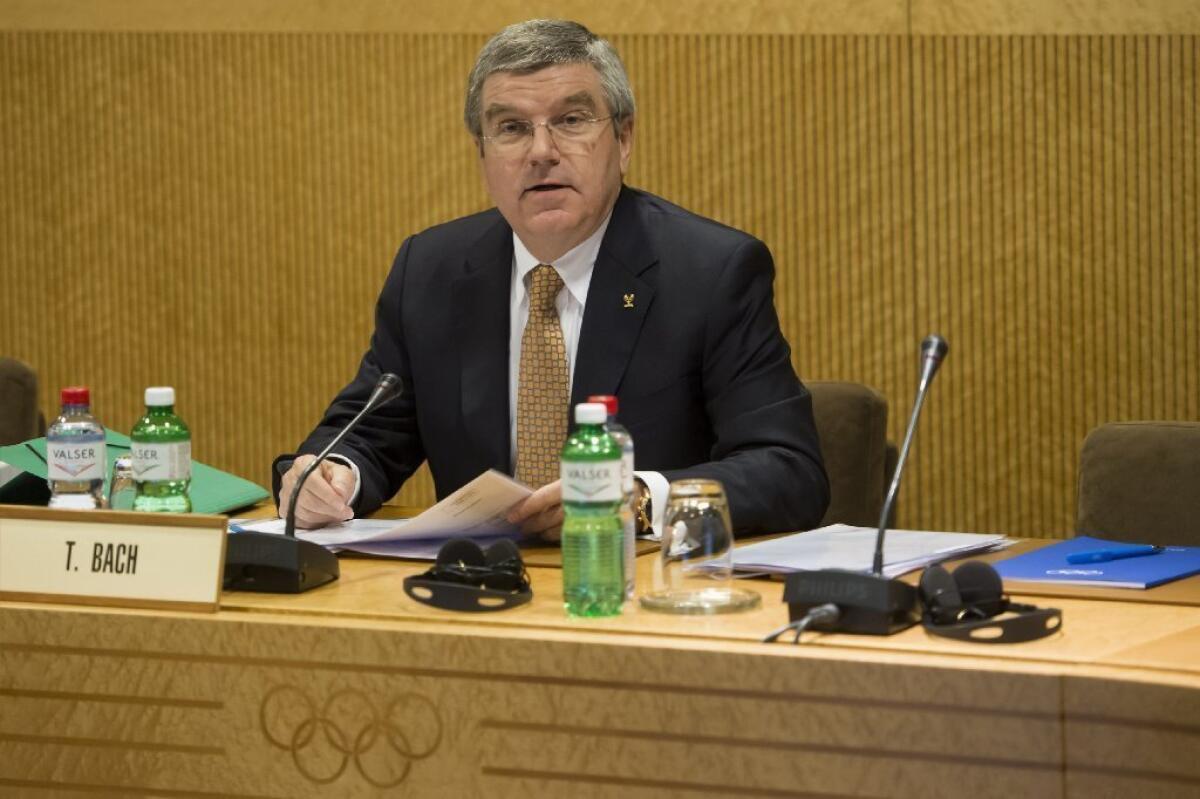 The idea of setting up special protest zones for the Sochi Olympics had been discussed with the International Olympic Committee for "quite some time," said IOC President Thomas Bach, shown Tuesday before an IOC meeting in Lausanne, Switzerland.