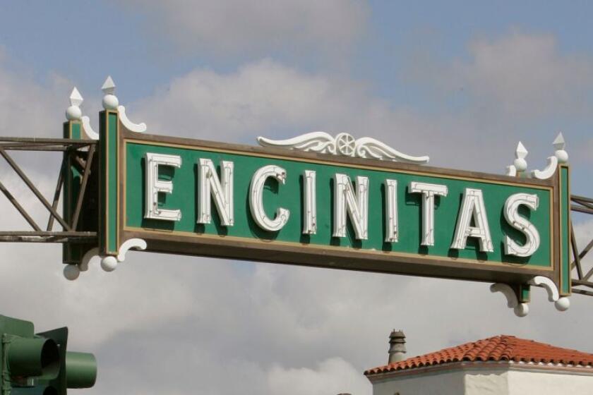 The downtown Encinitas sign.