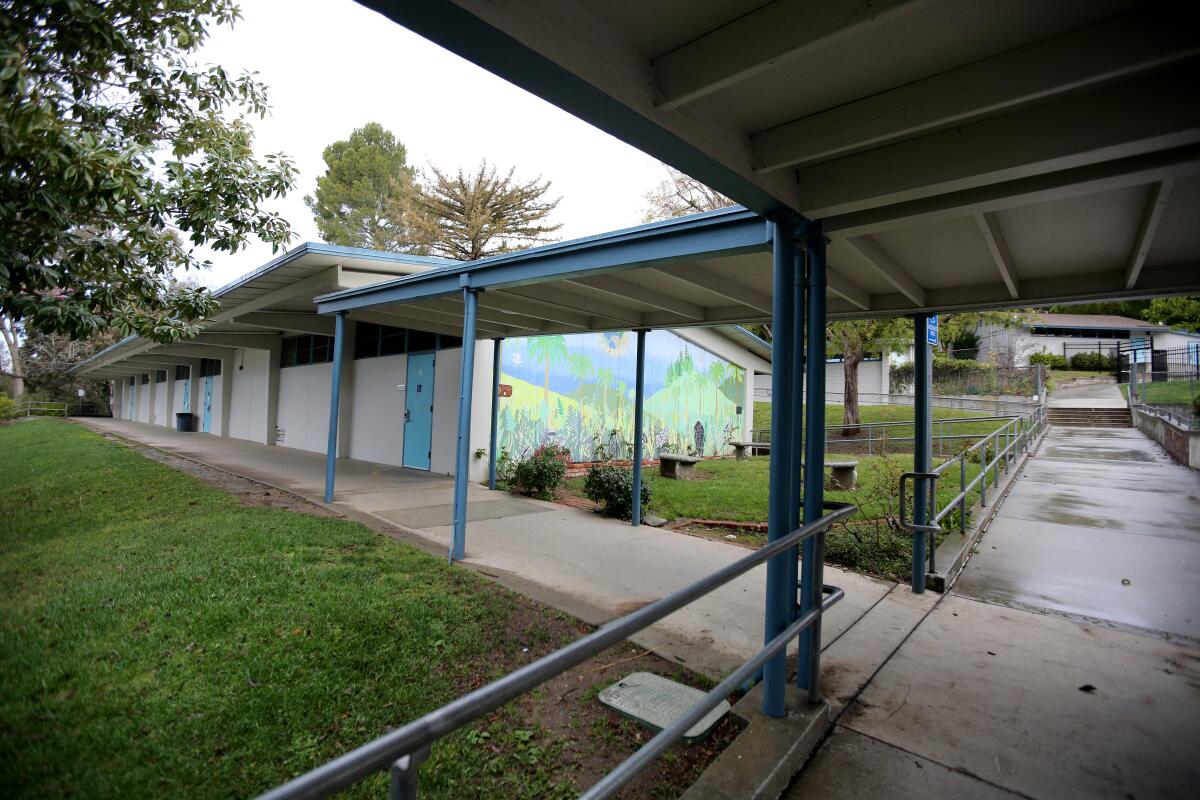Palm Crest Elementary School is empty Tuesday after students were ordered to stay home for a few weeks due to coronavirus precautions.