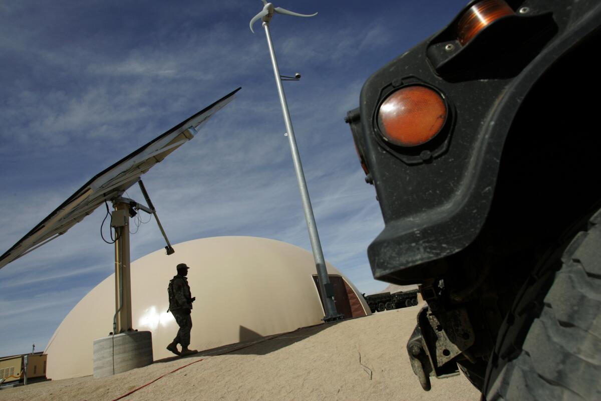 The armed forces are increasing their use of renewable-energy projects to cut down on power bills.