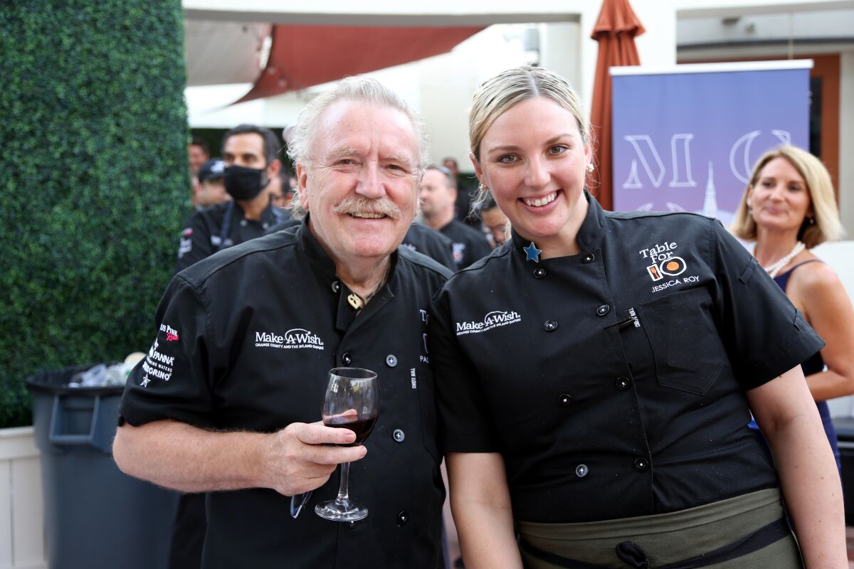 Event Chef Chair Pascal Olhats with Honorary Celebrity Chef Jessica Roy of Cultivar during the Make-A-Wish fundraiser.