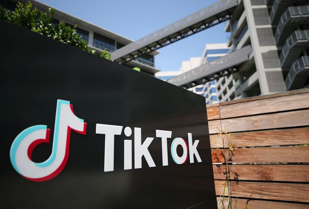 A TikTok office in Culver City. Its Chinese parent company, ByteDance, has a new December deadline to submit documents.