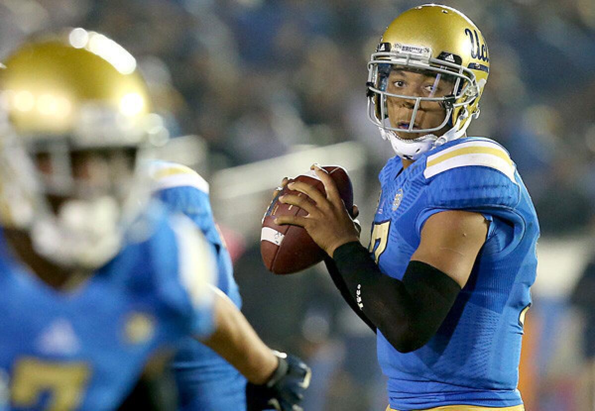 Sophomore quarterback Brett Hundley passed for 3,071 yards and 24 touchdowns in leading UCLA to a 10-3 record this season. He was also the team's leading rusher with 748 yards.