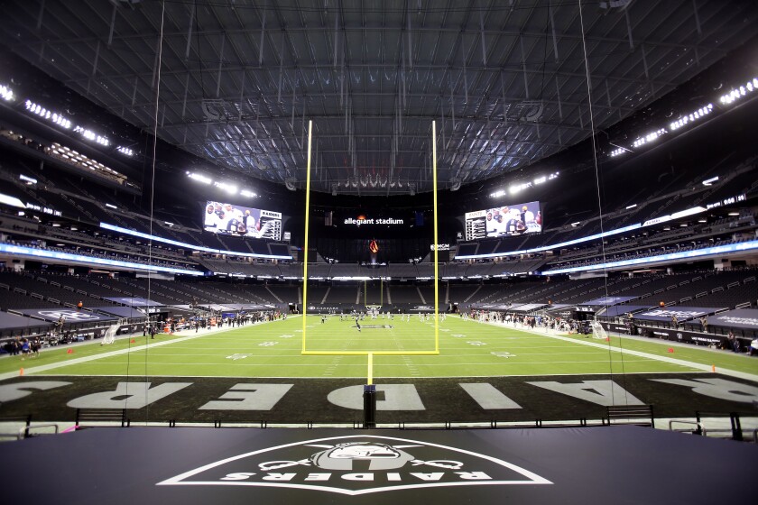 Hernandez Raiders Open New Stadium In Vegas Minus Fans Much To Disappointment Of L A Travelers Los Angeles Times