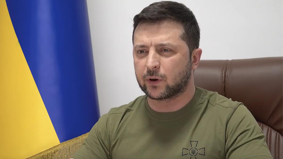 Ukrainian President Volodymyr Zelensky, pictured above, said he wants to negotiate an end to Russia's invasion. 