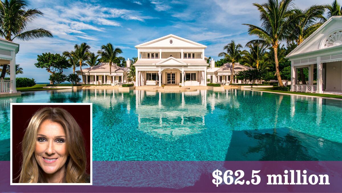 Superstar Celine Dion has her custom-built estate on Jupiter Island, Fla., up for sale at $62.5 million.