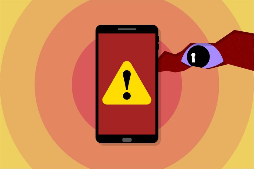 An illustration of a warning on a cell phone