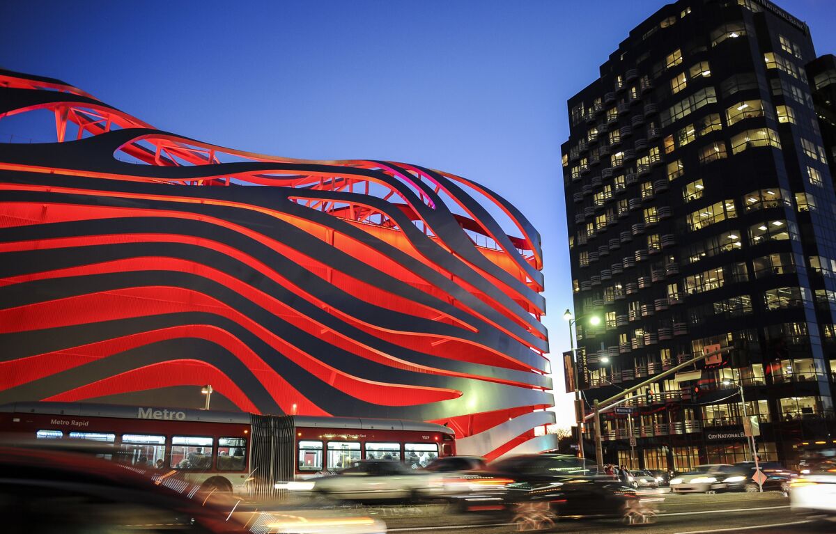 The redesigned Petersen Automotive Museum on Wilshire Boulevard in 2015.