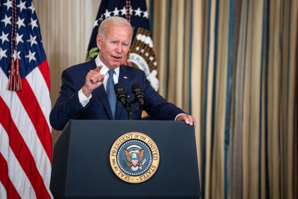 President Biden delivering remarks at the White House