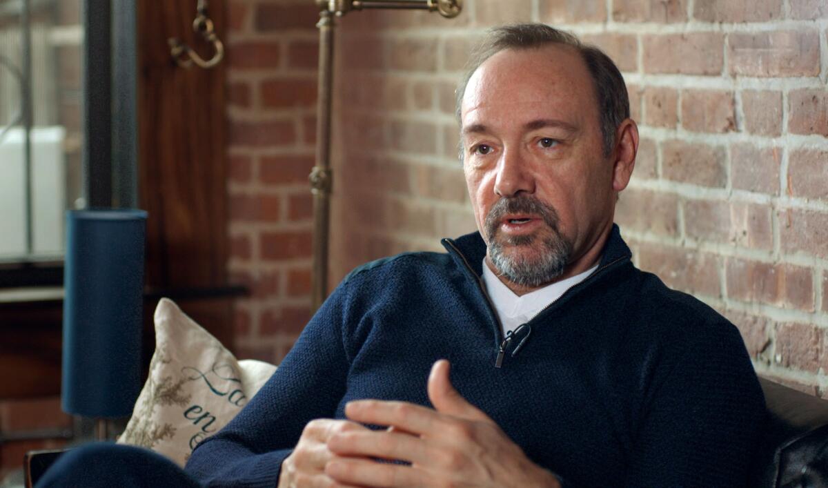 Actor Kevin Spacey speaks during the documentary "Now: In the Wings on a World Stage."
