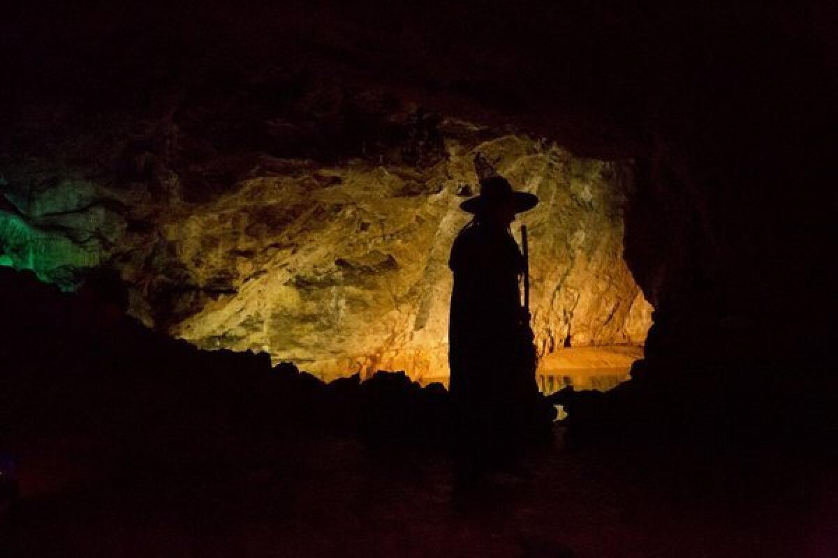 Anna Dixon poses for photographers in England's Wookey Hole Caves tourist attraction. Around 50 applicants auditioned for the position. The requirements included: Must be able to cackle, must be able to work weekends and school holidays and must not be allergic to cats.