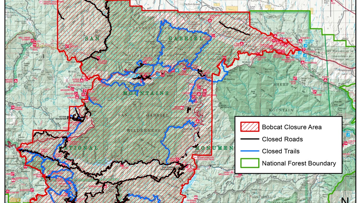 Angeles National Forest Partly Reopens With Burned Area Closed Los Angeles Times Angeles National Forest Map