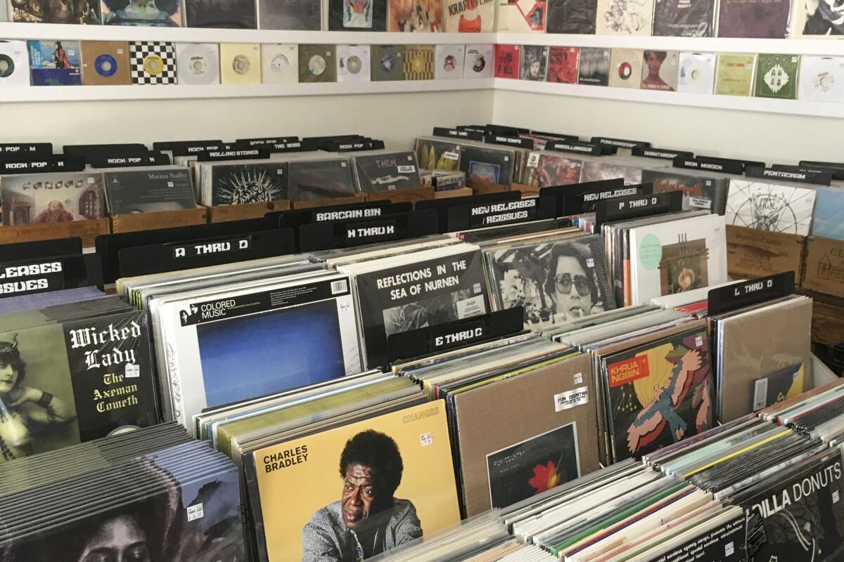 A selection of records at Permanent Records.
