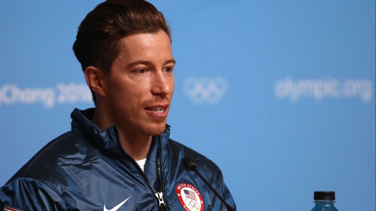 Gold medalist snowboarder Shaun White of the United States speaks during a press conference at the Main Press Centre during the PyeongChang 2018 Winter Olympic Games.