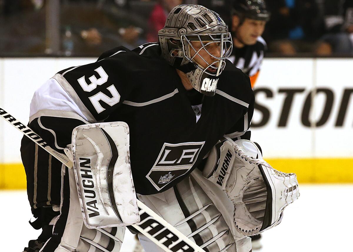 Kings goalie Johnathan Quick in action against the San Jose Sharks in April 2014.
