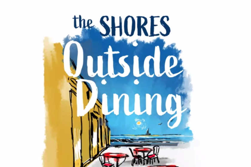 LJSA board member Ed Mackey created a sample flyer in anticipating of the launch of outdoor dining in the Shores.
