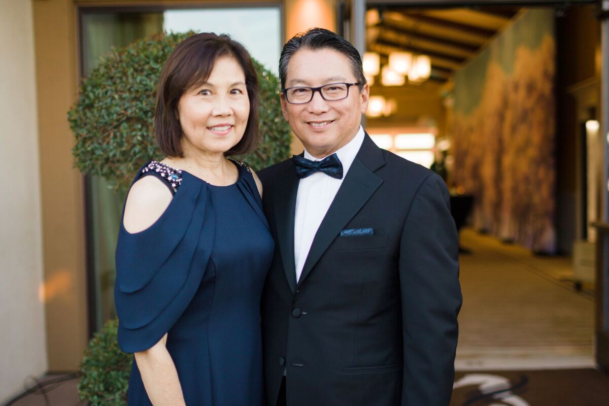 Tammy and Sam Tang, co-chairs of the South Coast Repertory Theatre opening gala.