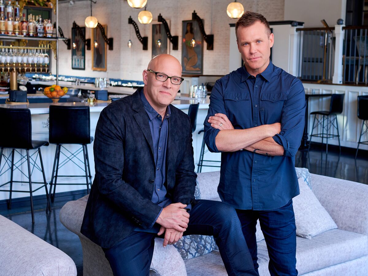 Chef Brian Malarkey (right) with partner Chris Puffer announced Sunday they were temporarily shutting down all their restaurants in San Diego and Orange counties.