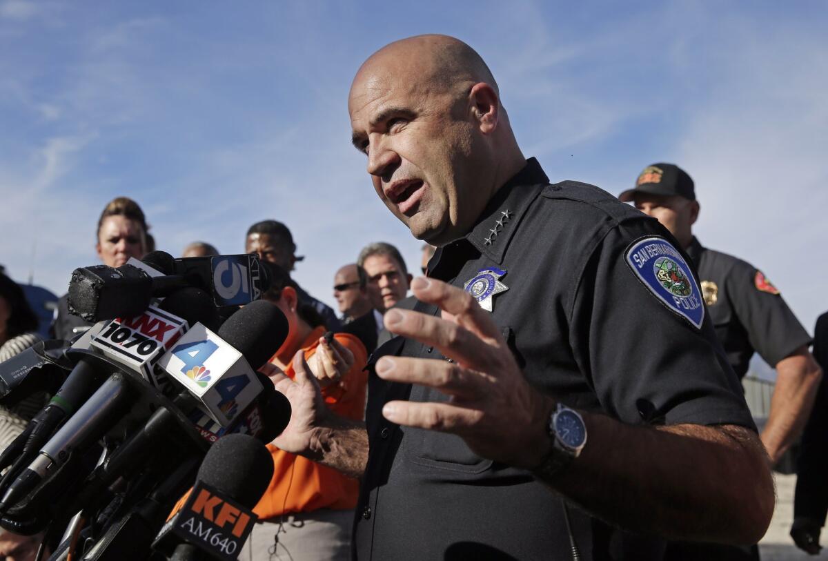 San Bernardino Police Chief Jarrod Burguan.