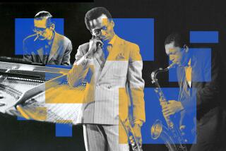 Photo montage of Miles Davis, John Coltrane, and Bill Evans