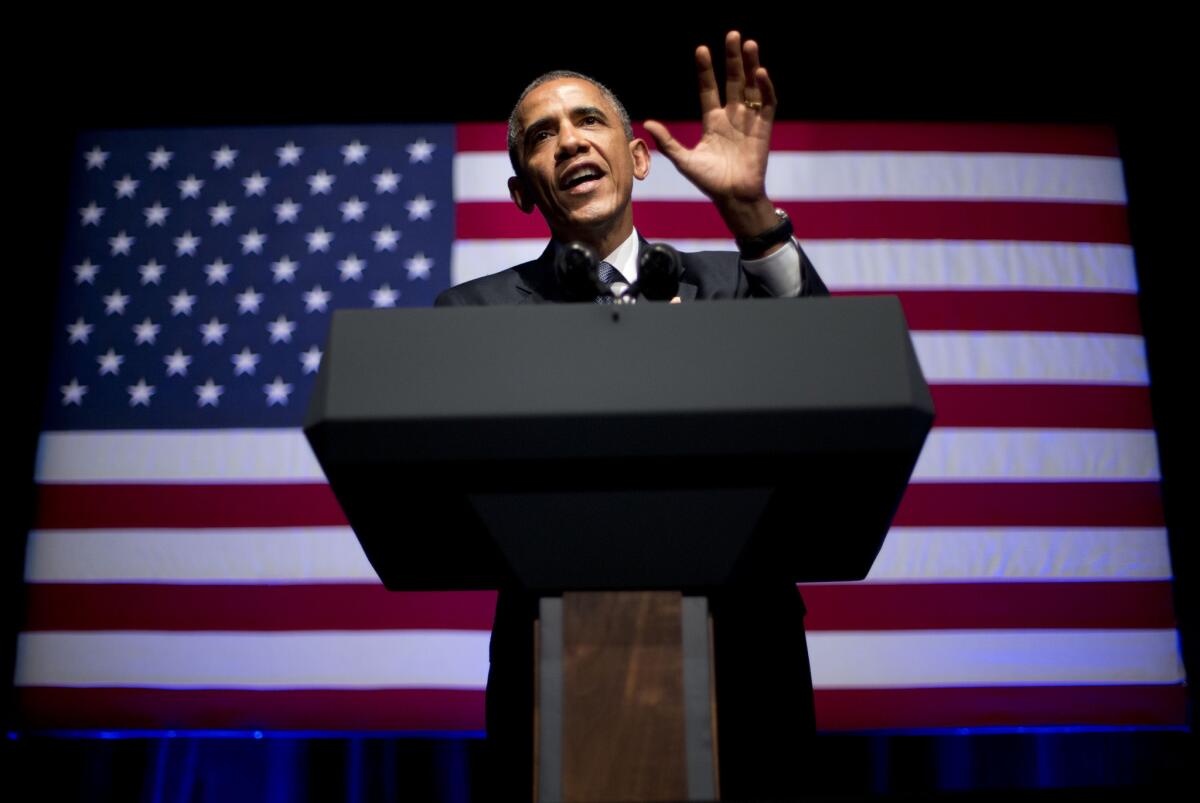 President Obama speaks at the DNC's annual LGBT fundraiser gala in New York. The fundraiser comes a day after the White House announced plans for Obama to sign an executive order that would prohibit federal contractors from discriminating on the basis of sexual orientation or gender identity.