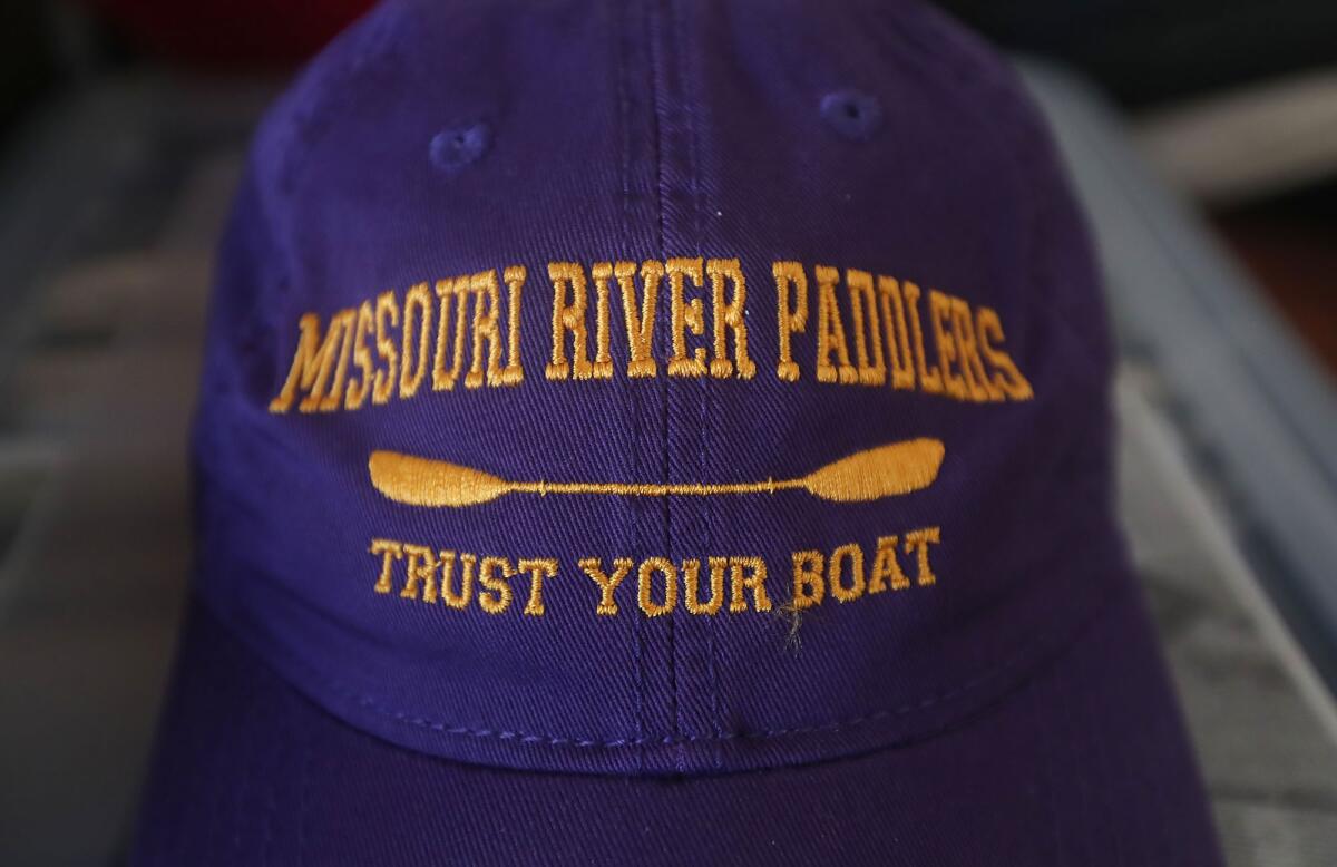 Bill Burke's "the purple hat" he received for recently paddling the Missouri River solo.
