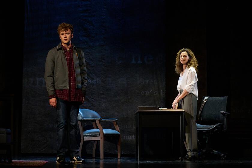Amy Brenneman and Anders Keith in 'The Sound Inside' at Pasadena Playhouse.