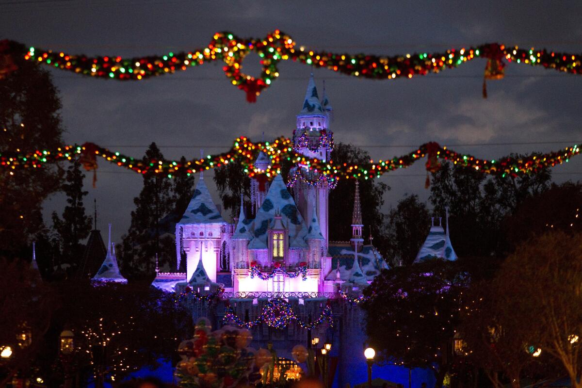 Disneyland, seen last year, had to turn away visitors for several hours on Christmas Day because of large crowds.