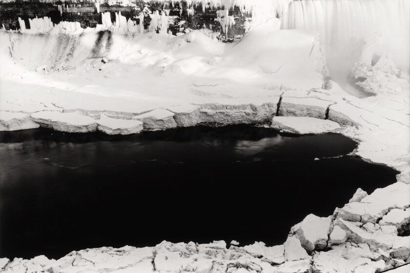 Thomas Joshua Cooper, "Along the Frozen Rimtop of Horseshoe Falls — The Niagara Falls Basin and the Niagara River, Niagara Falls, Ontario, Canada," 2015, selenium-toned chlorobromide gelatin silver print
