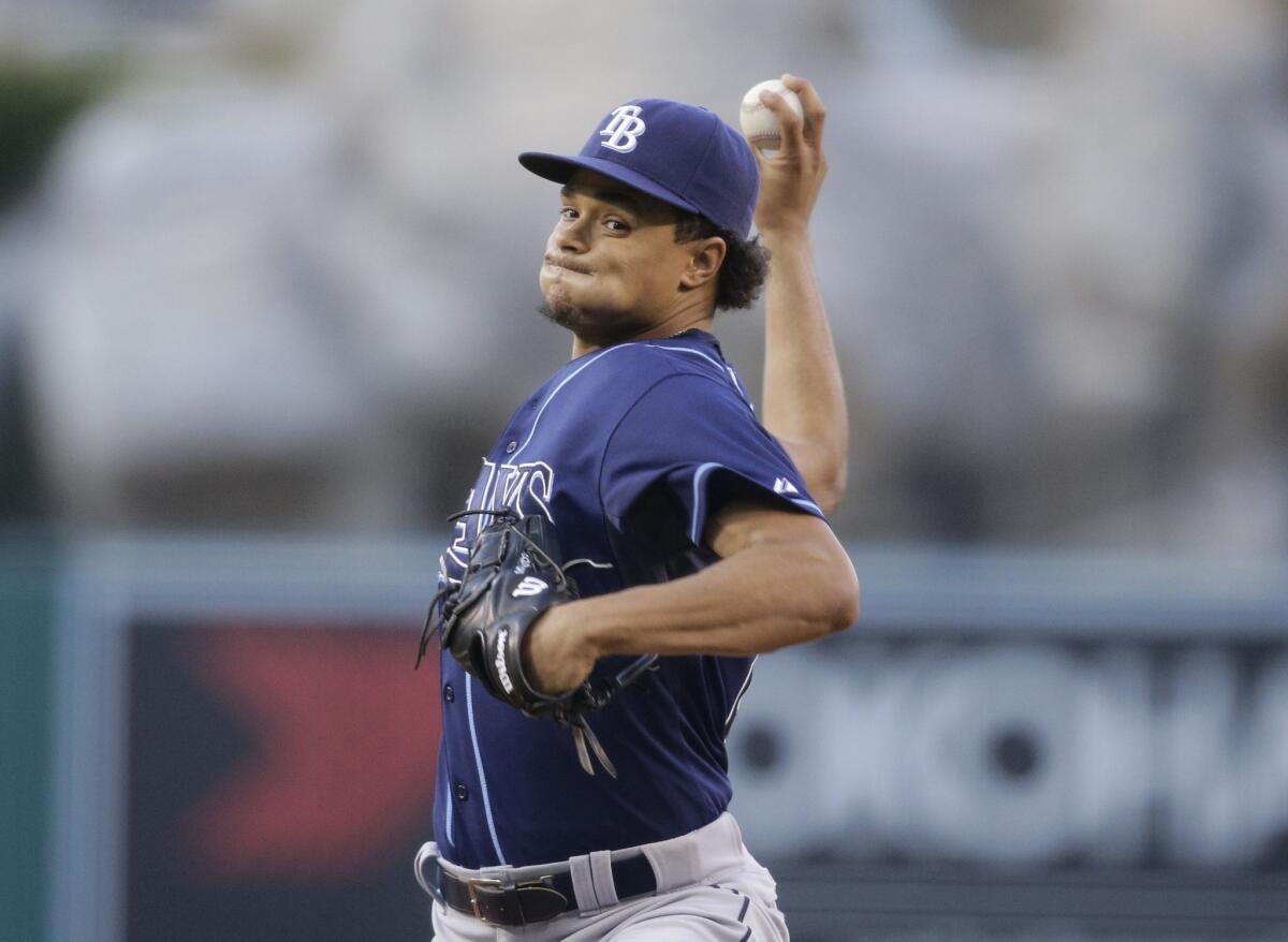 Rays starting pitcher Chris Archer tied a franchise record with 15 strikeouts in a game against the Angels.