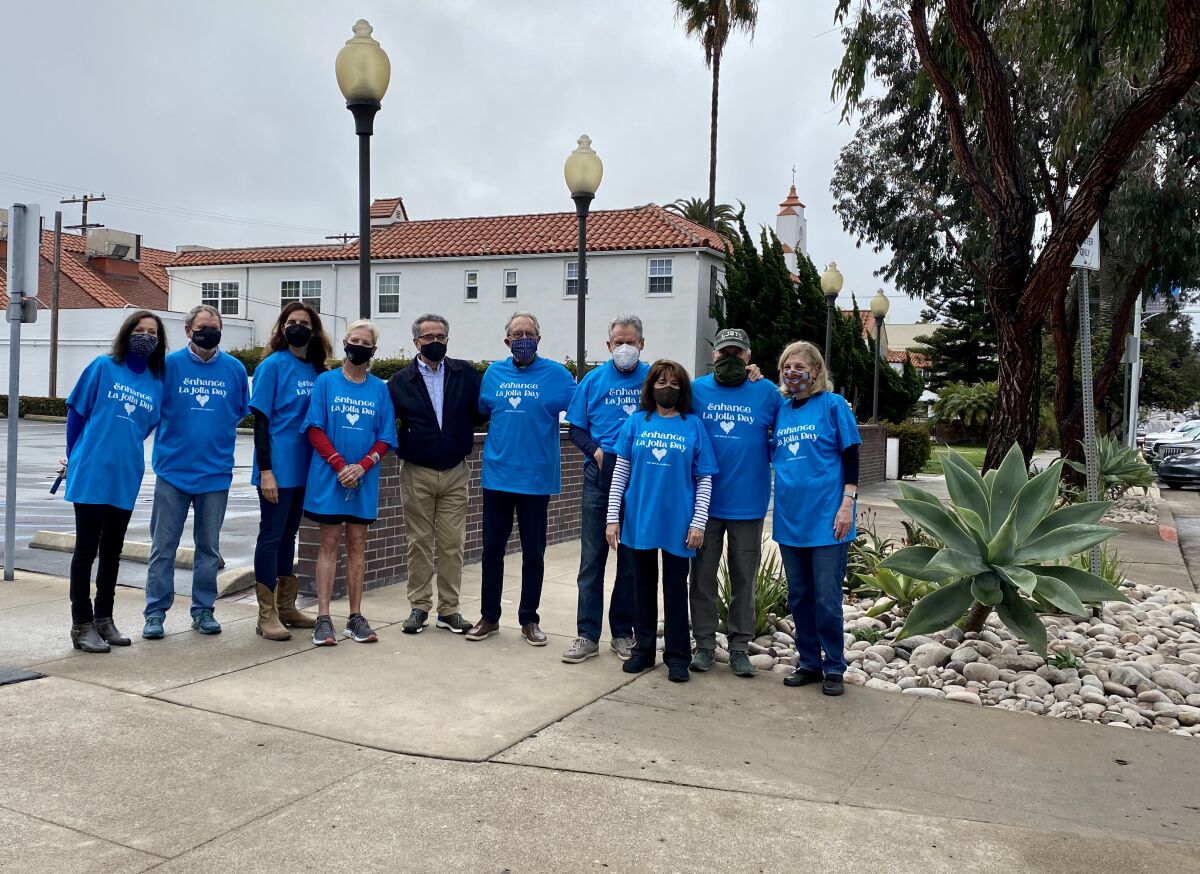 Enhance La Jolla board members, with San Diego City Councilman Joe LaCava (in dark jacket)