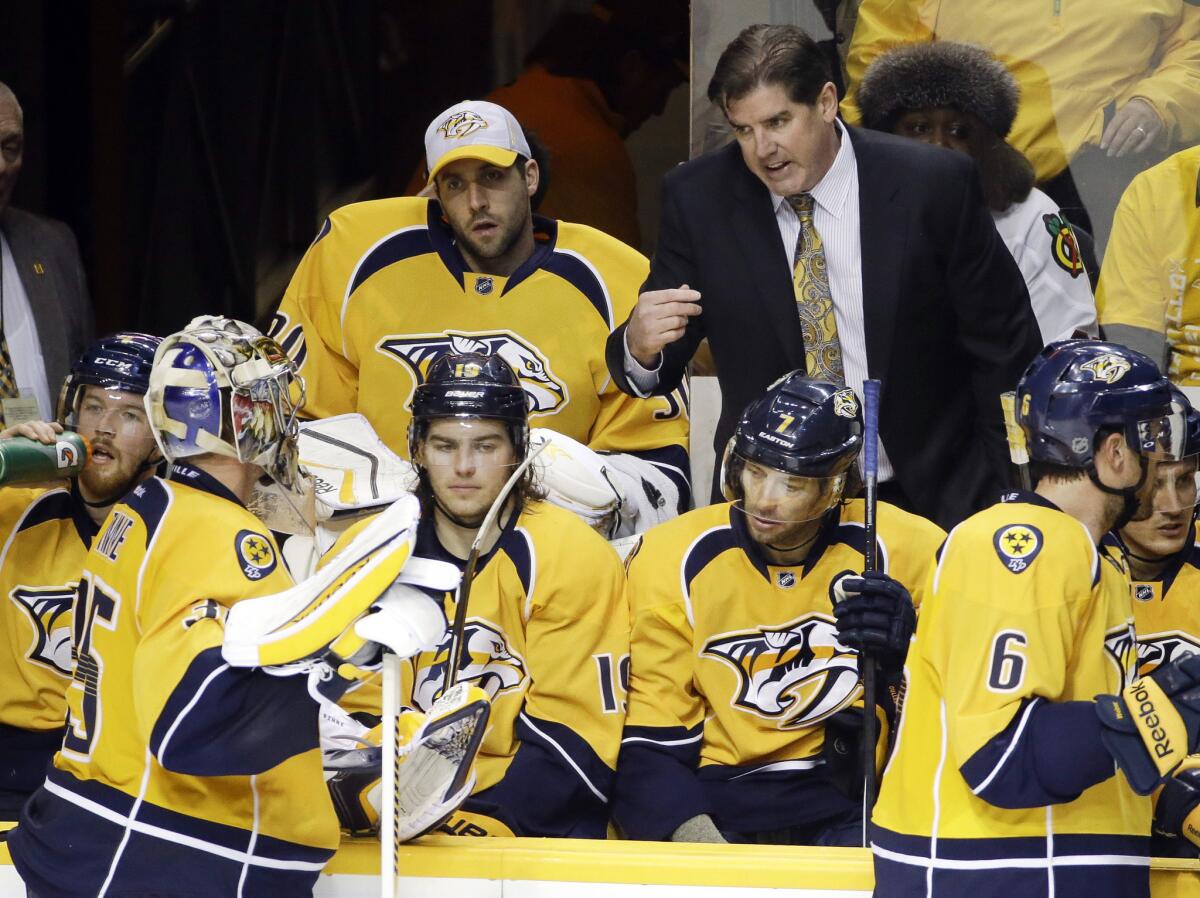 Nashville Predators Coach Peter Laviolette will coach in the NHL All-Star game against Kings Coach Darryl Sutter.