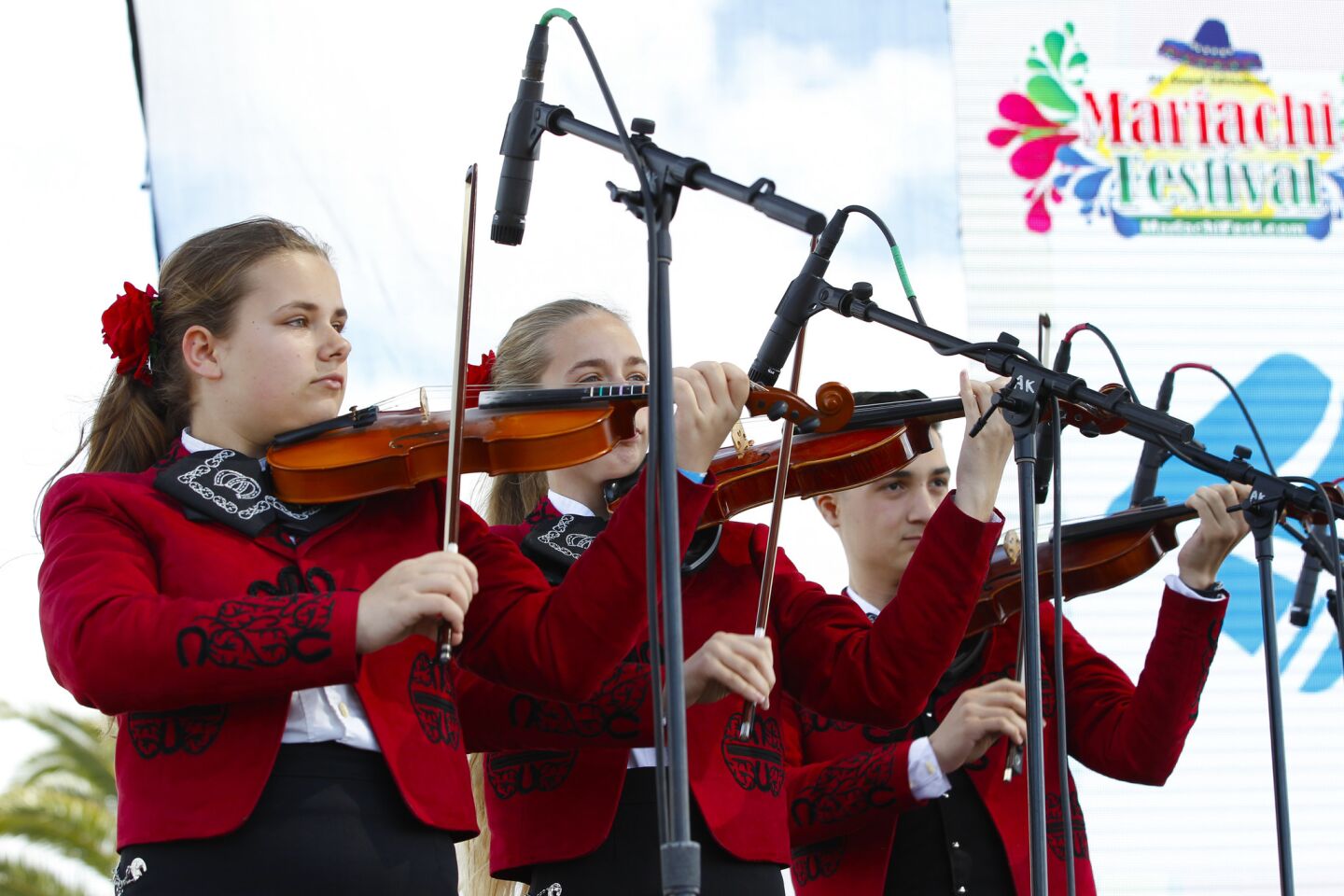 Students from the Mariachi Ambiente group performed during Sunday for the annual International Mariachi Festival in National City.