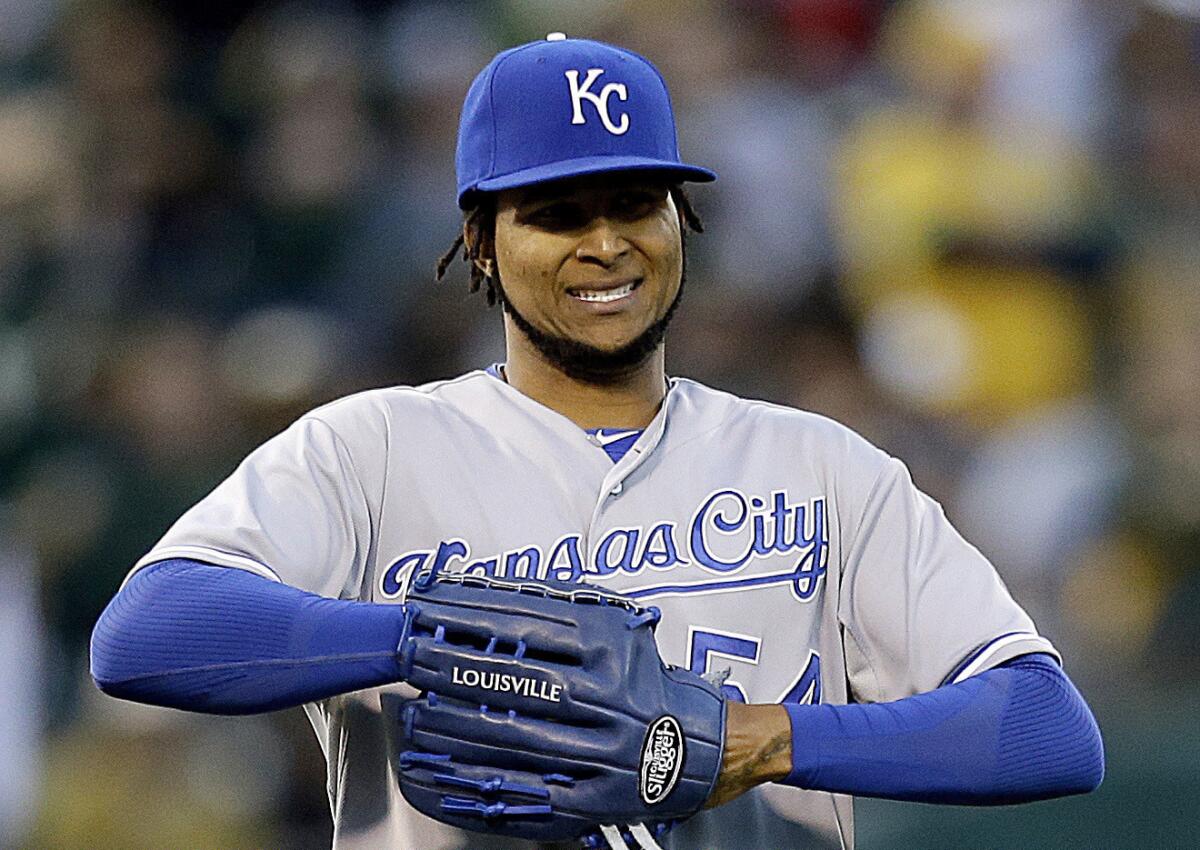 Ervin Santana is 3-3 with an ERA of 2.77 in his first season with the Kansas City Royals.