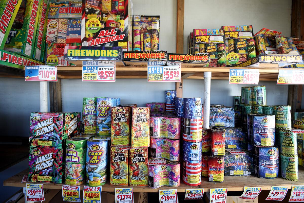 A fireworks stand in Costa Mesa.