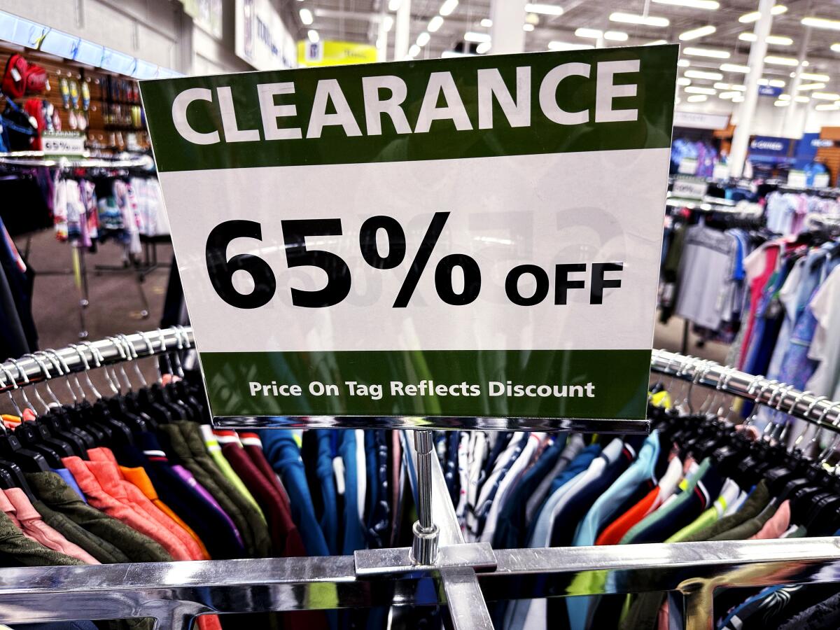 A clearance sign