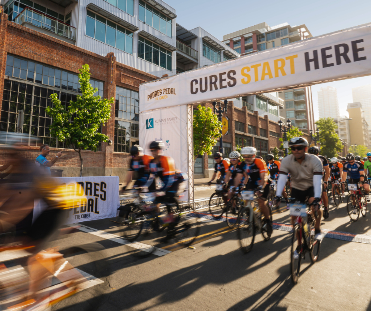 The start line at last year's Padres Pedal the Cause event.