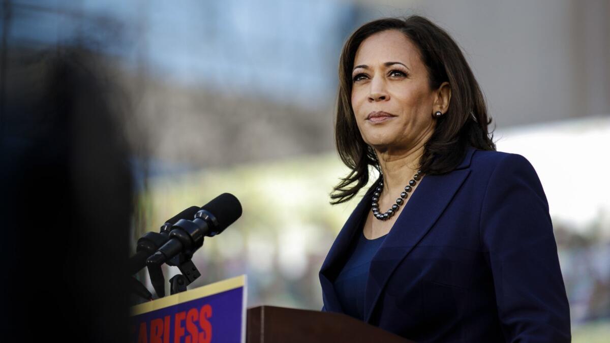 Sen. Kamala Harris of California urged Virginia Gov. Ralph Northam, a fellow Democrat, to resign.