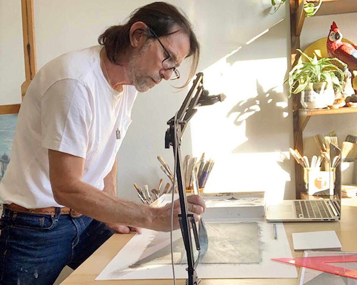 Abstracting the Landscape instructor Rob Homsy at his home workstation.