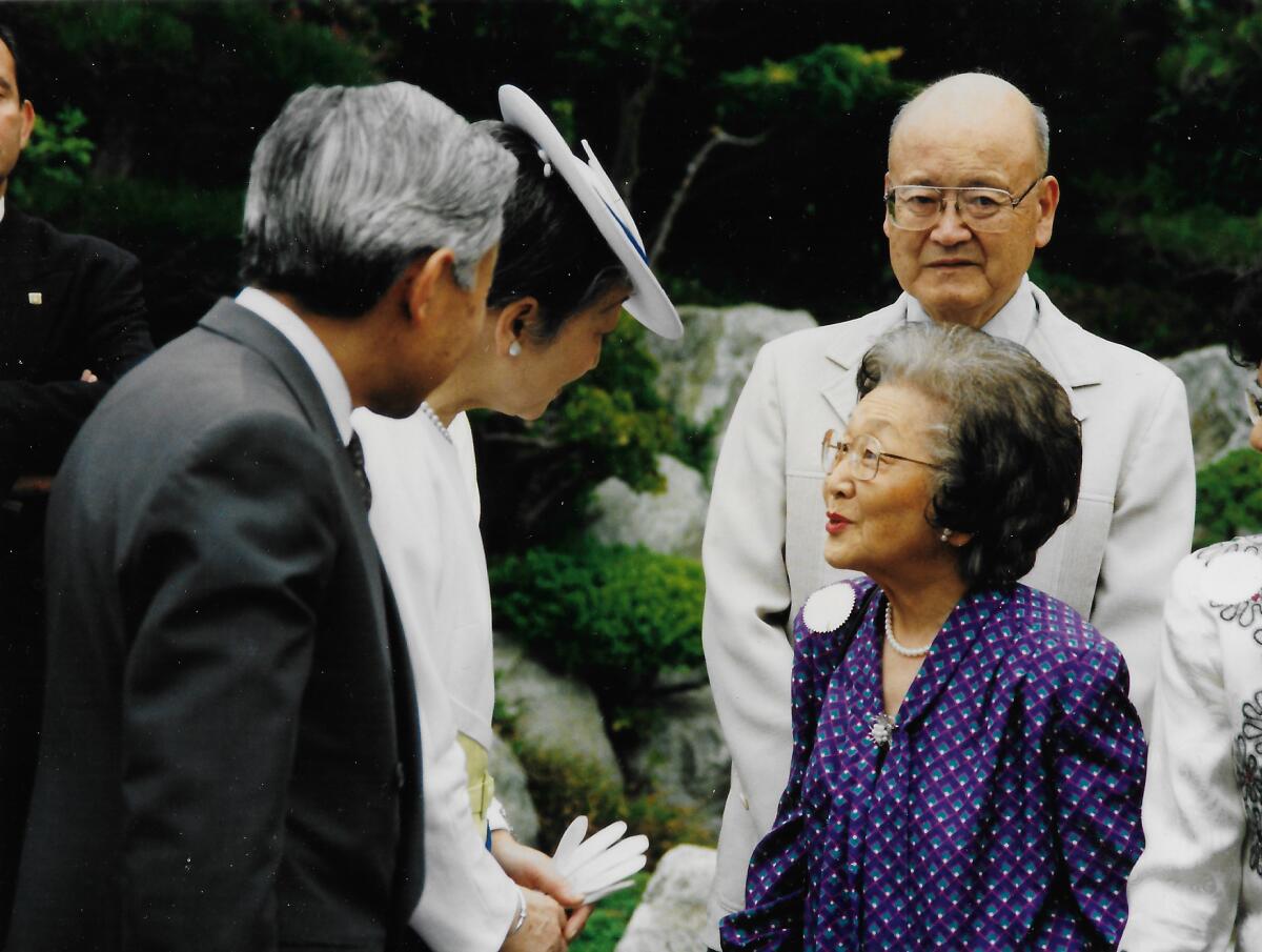 Eunice Sato meets the former Japanese Emperor Akihito and Empress Michiko in Los Angeles.