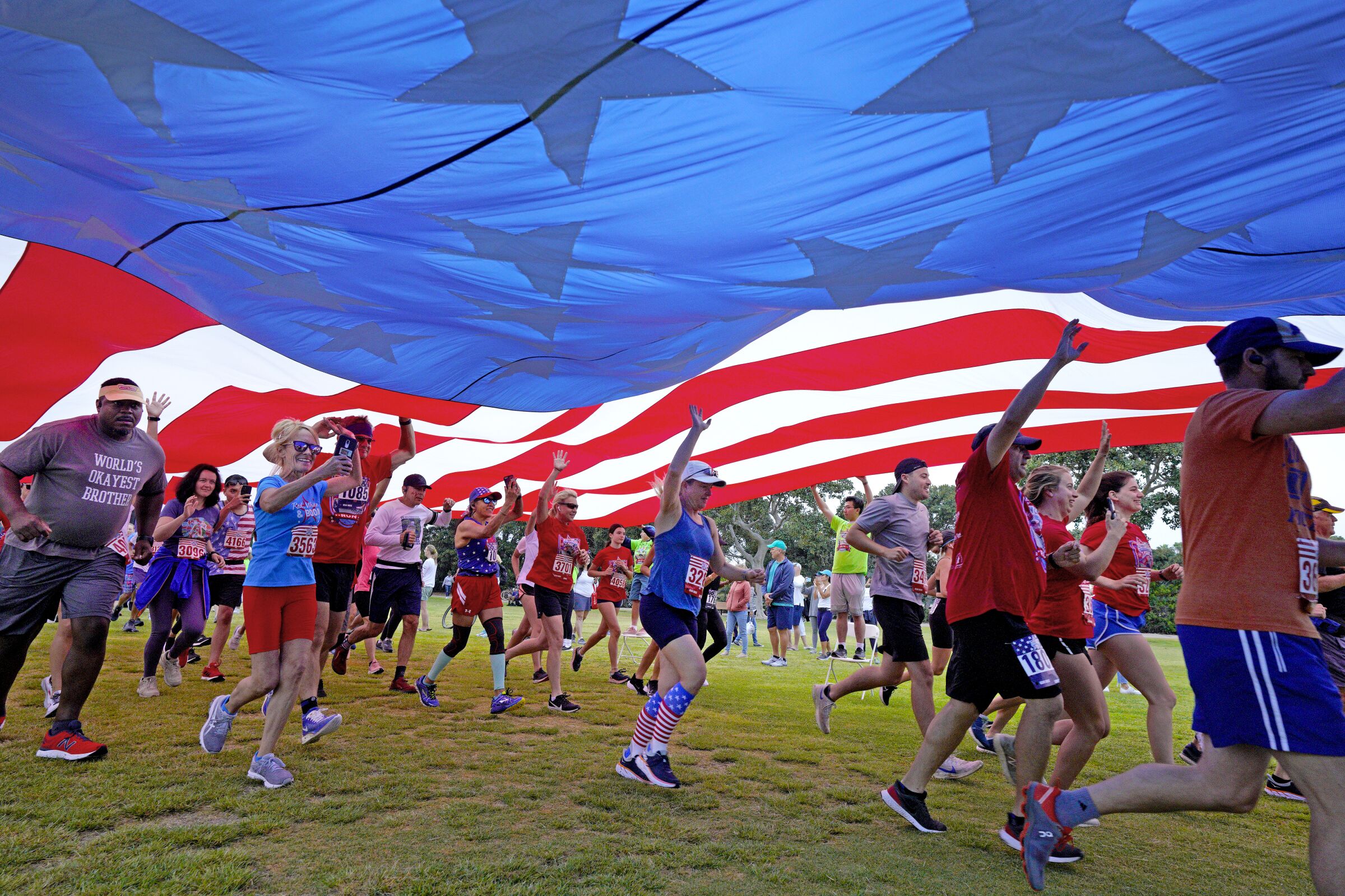 About 2,000 runners took part in the staggered start for the Crown City Classic July 4th 12K and 5K race last year.