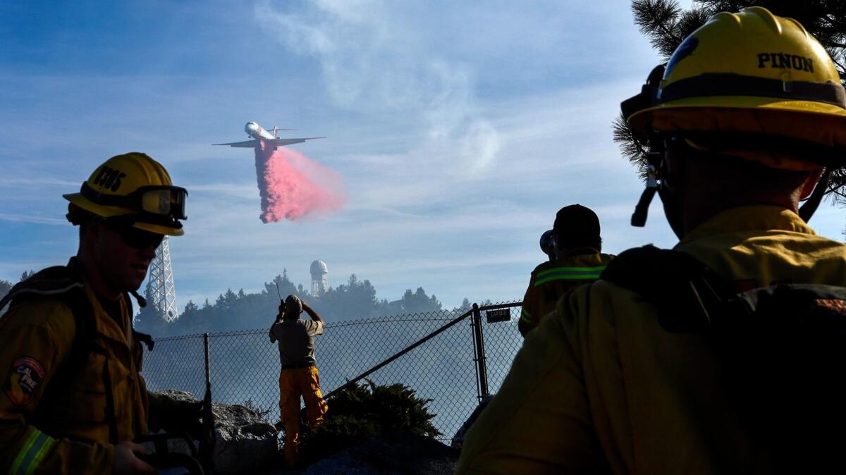 Firefighters battled a brush fire burning in the Mt. Wilson area last week.