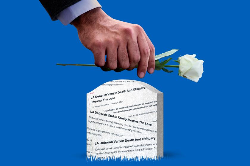Photo illustration of a hand with extra fingers laying a white rose on a gravestone with screenshots