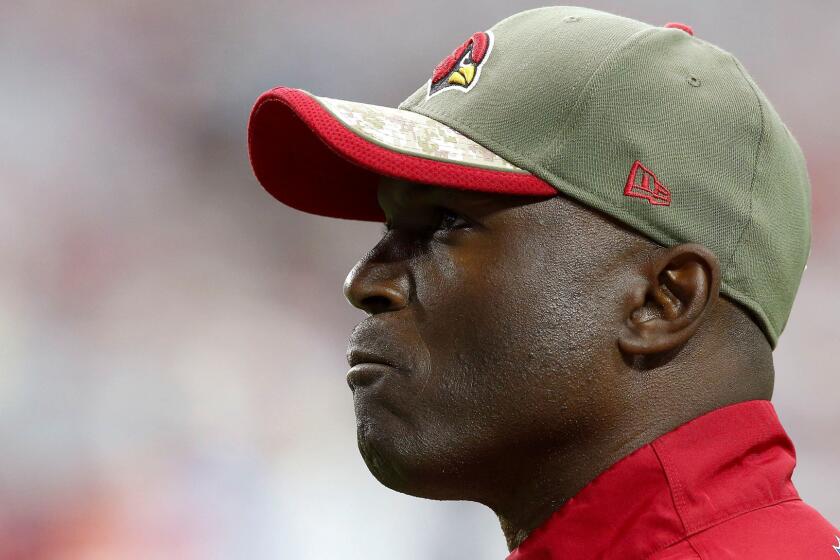 Arizona Cardinals defensive coordinator Todd Bowles looks on before the start of last week's win over the St. Louis Rams.
