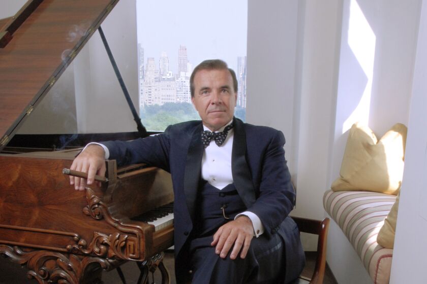 Pianist Misha Dichter with his dog, Baxter.