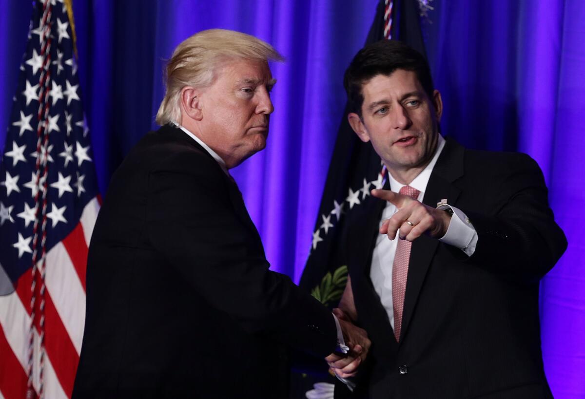 President Trump and House Speaker Paul D. Ryan (R-Wis.).