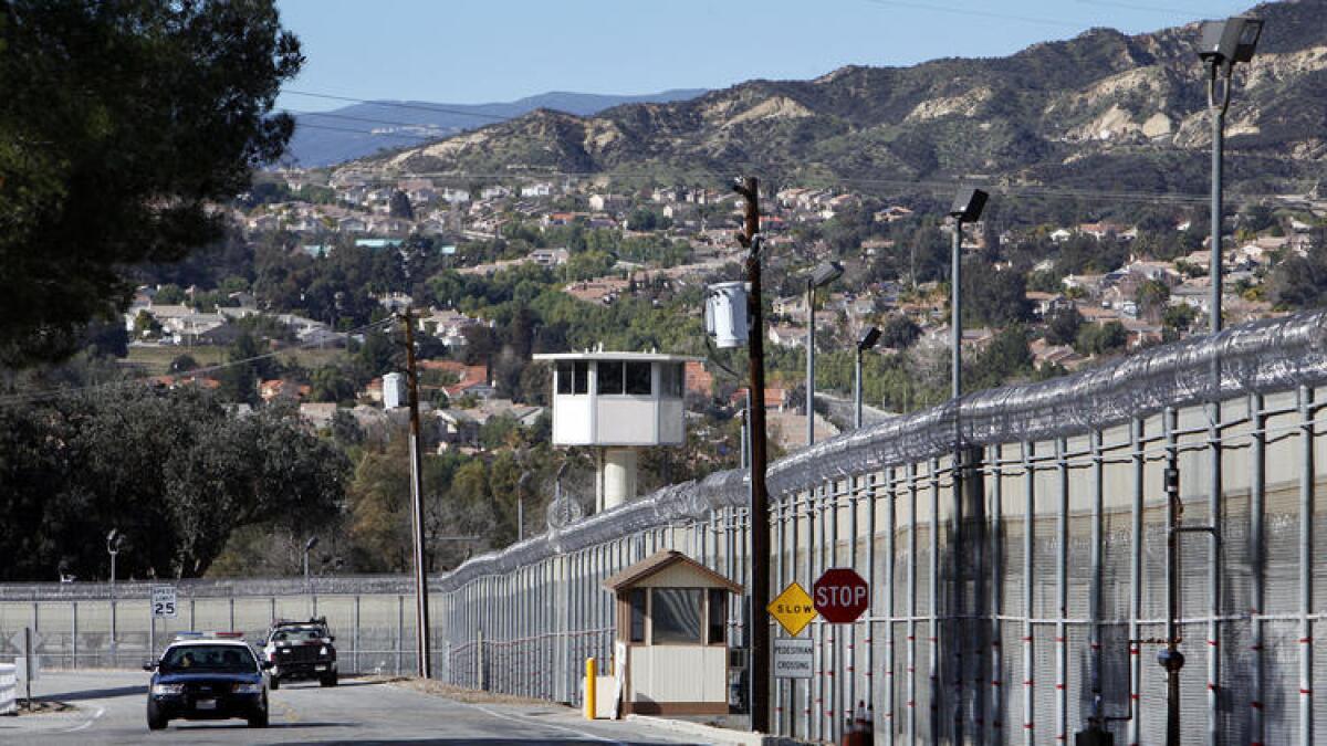 The entrance to the Pitchess Detention Center, a Los Angeles County jail complex in Castaic.