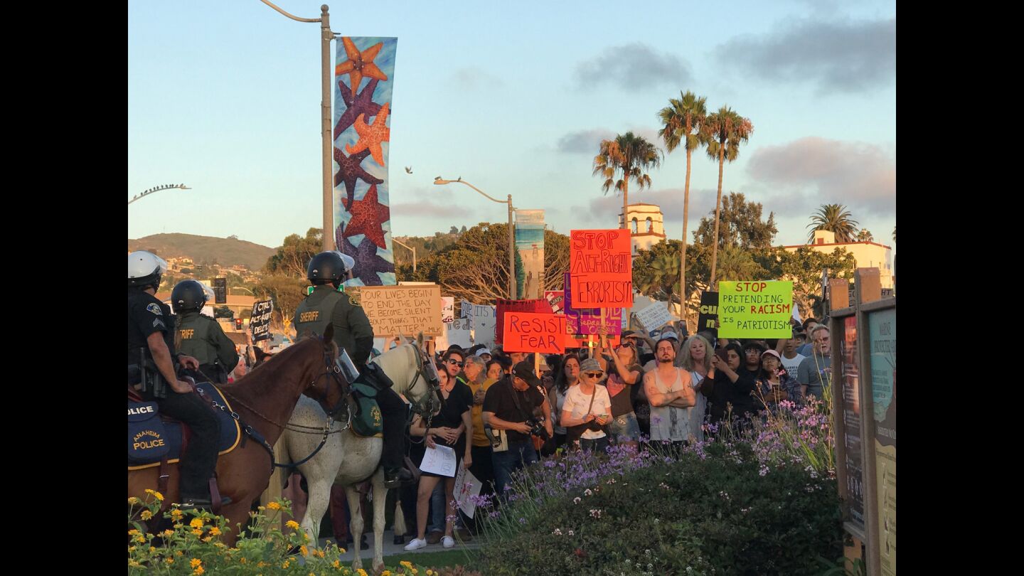 Tense rally in Laguna Beach
